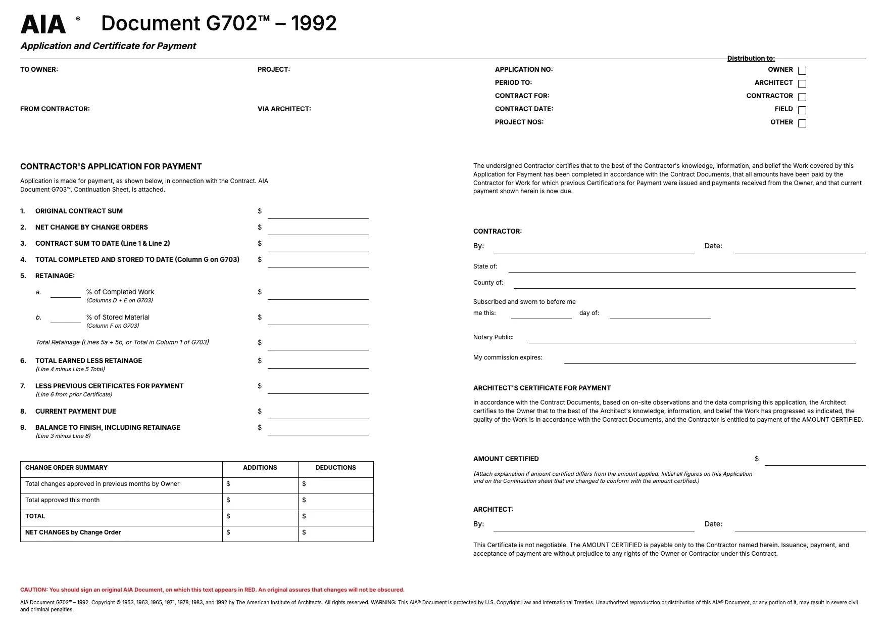 AIA Billing Template