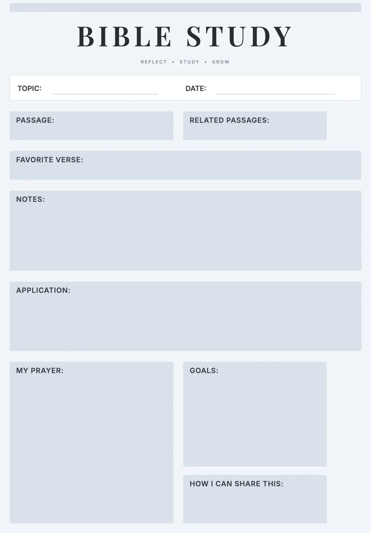 Bible Study Template