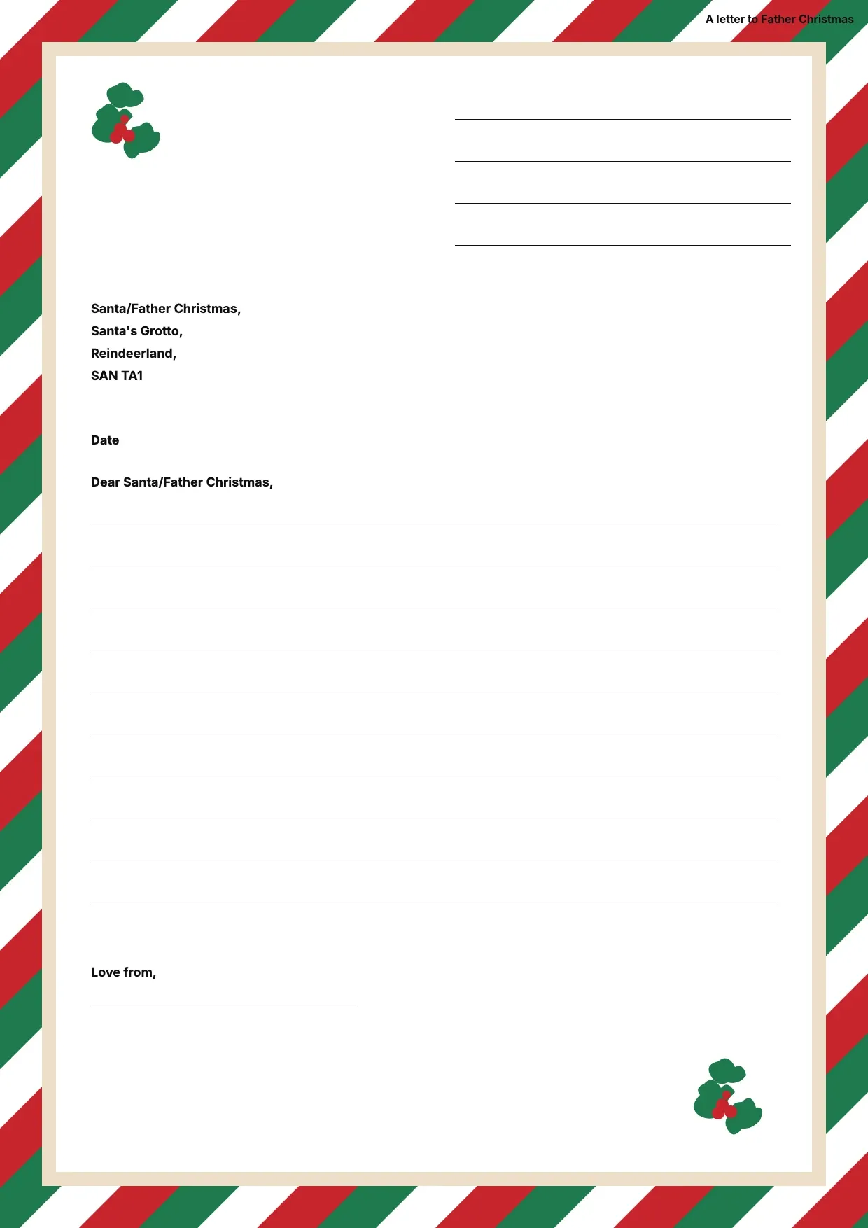 Christmas Letter Template
