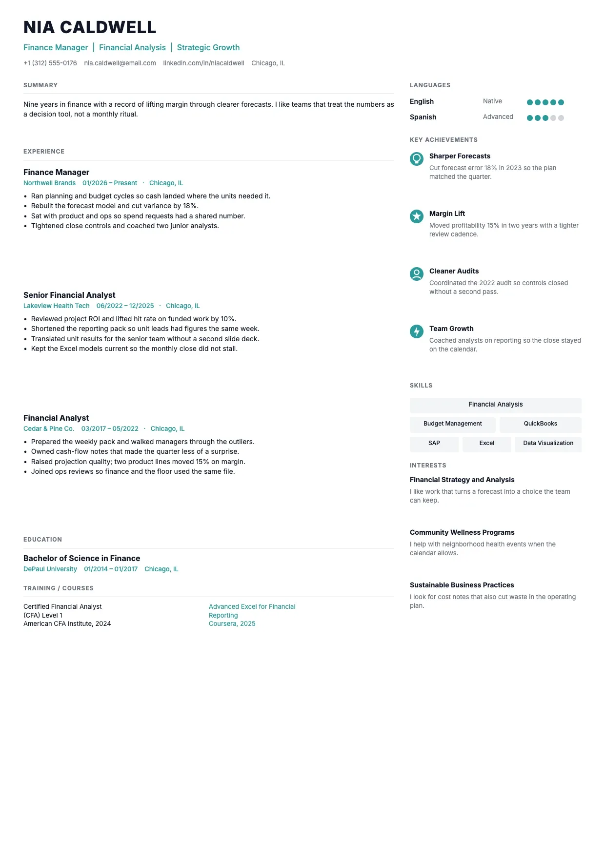 Finance Resume Template