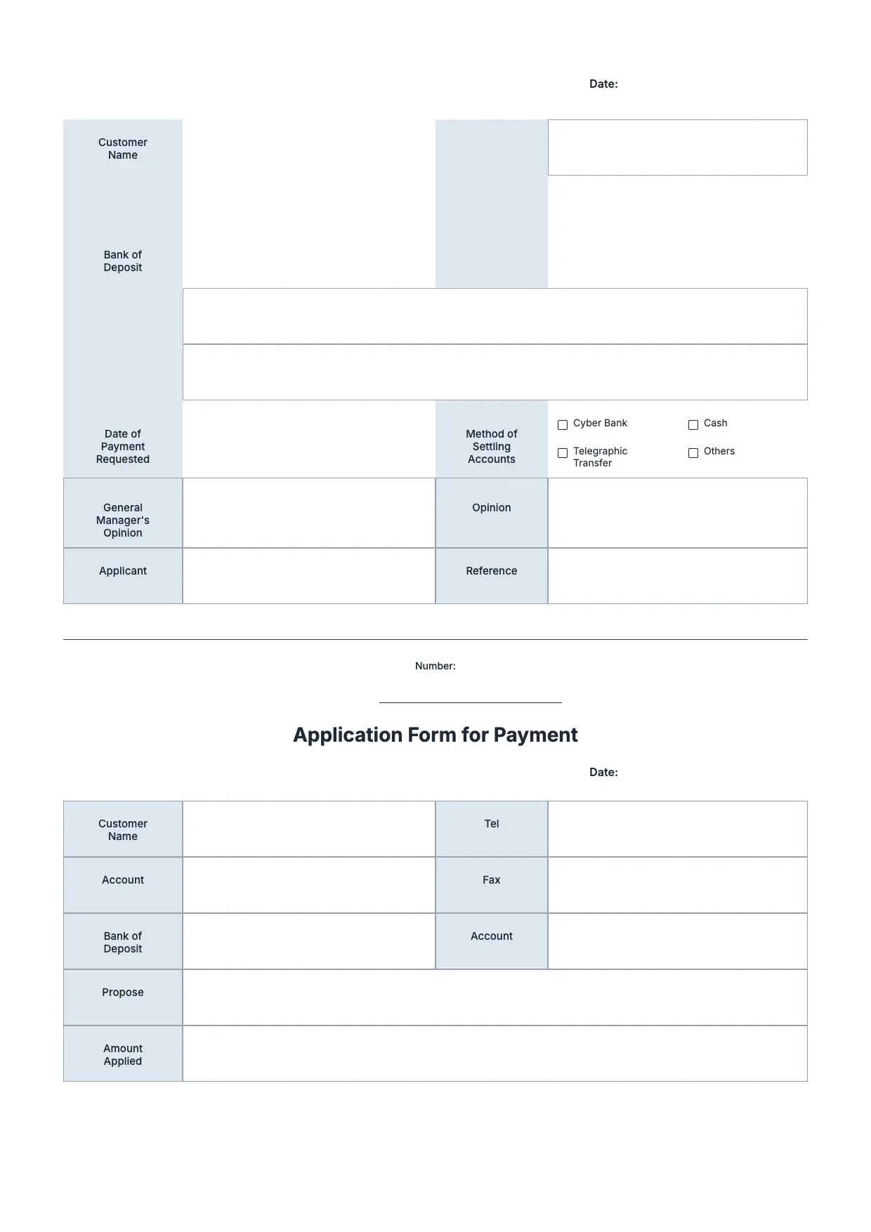 Application for Payment Template