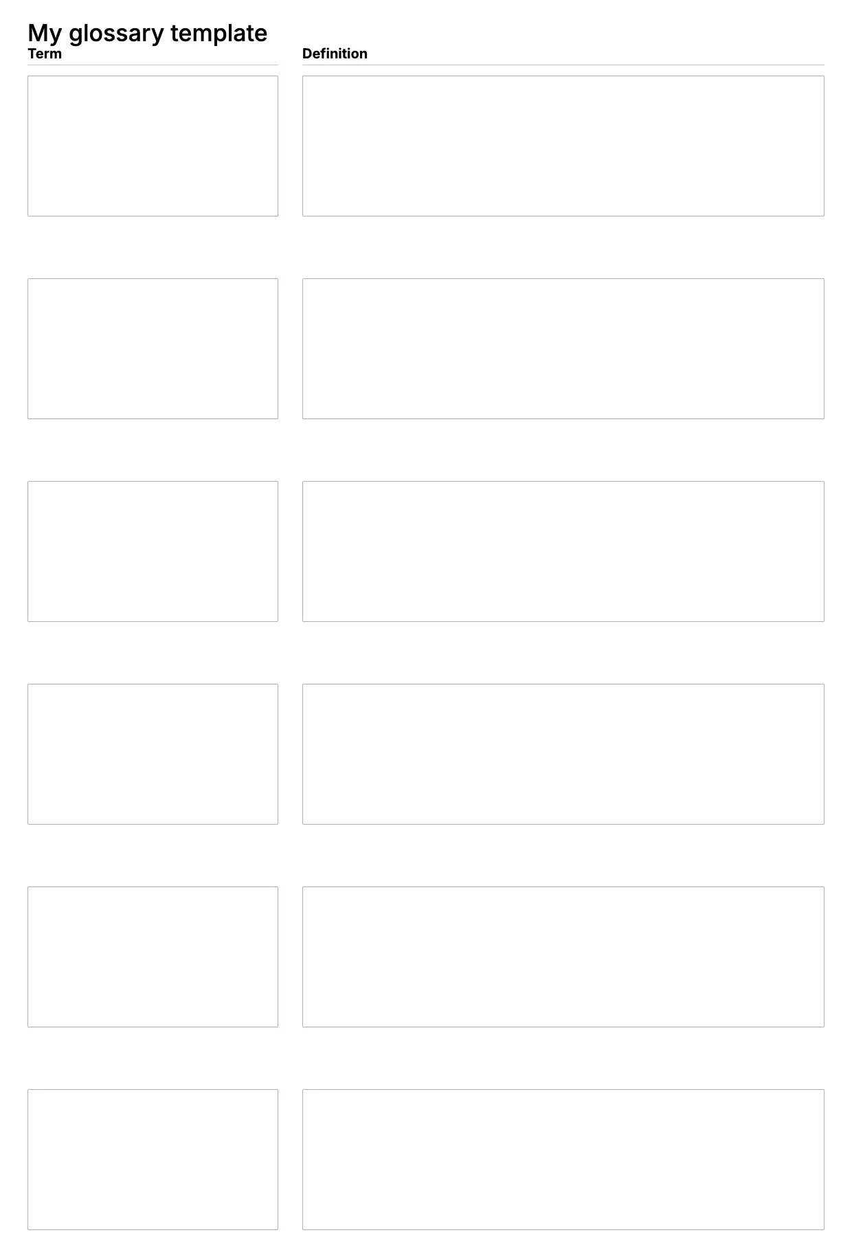 Glossary Template