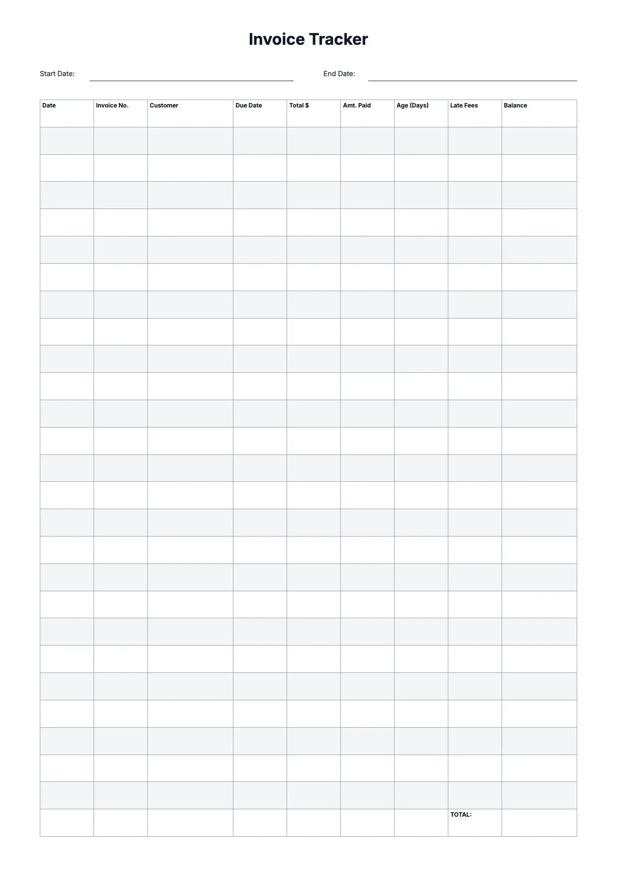 Invoice Tracker Template
