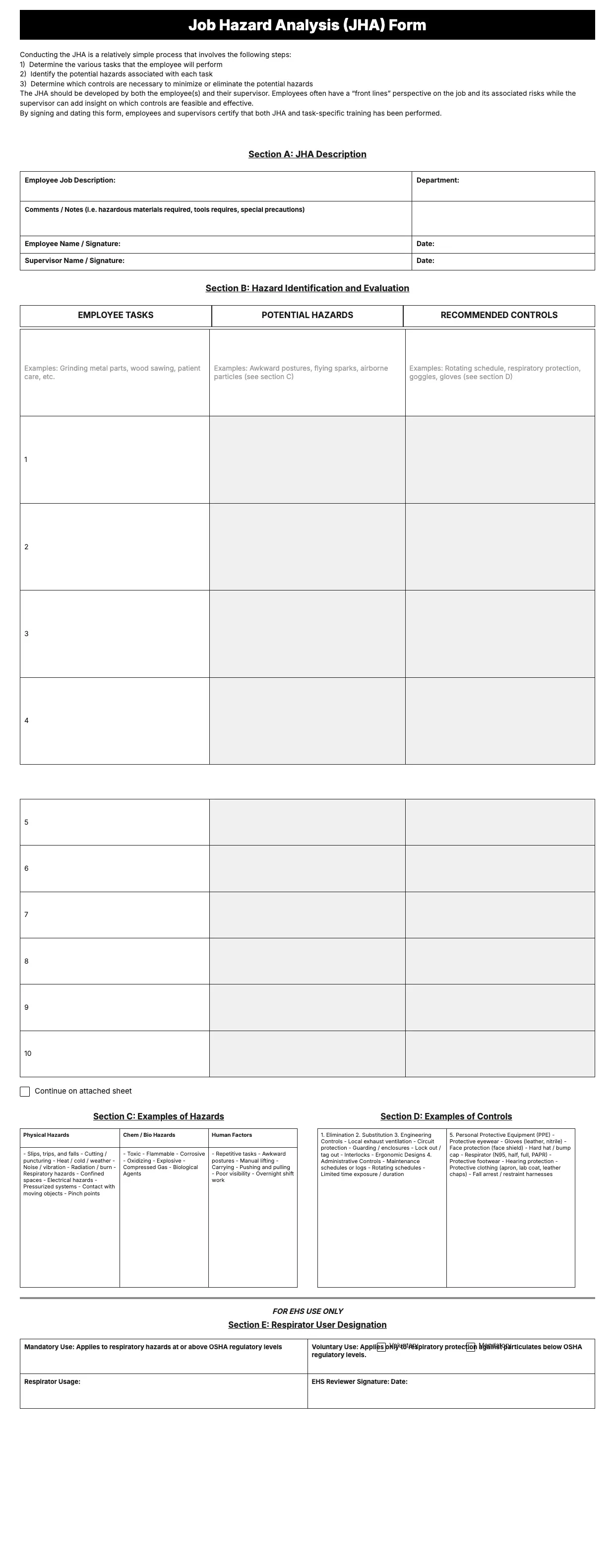 JHA Template
