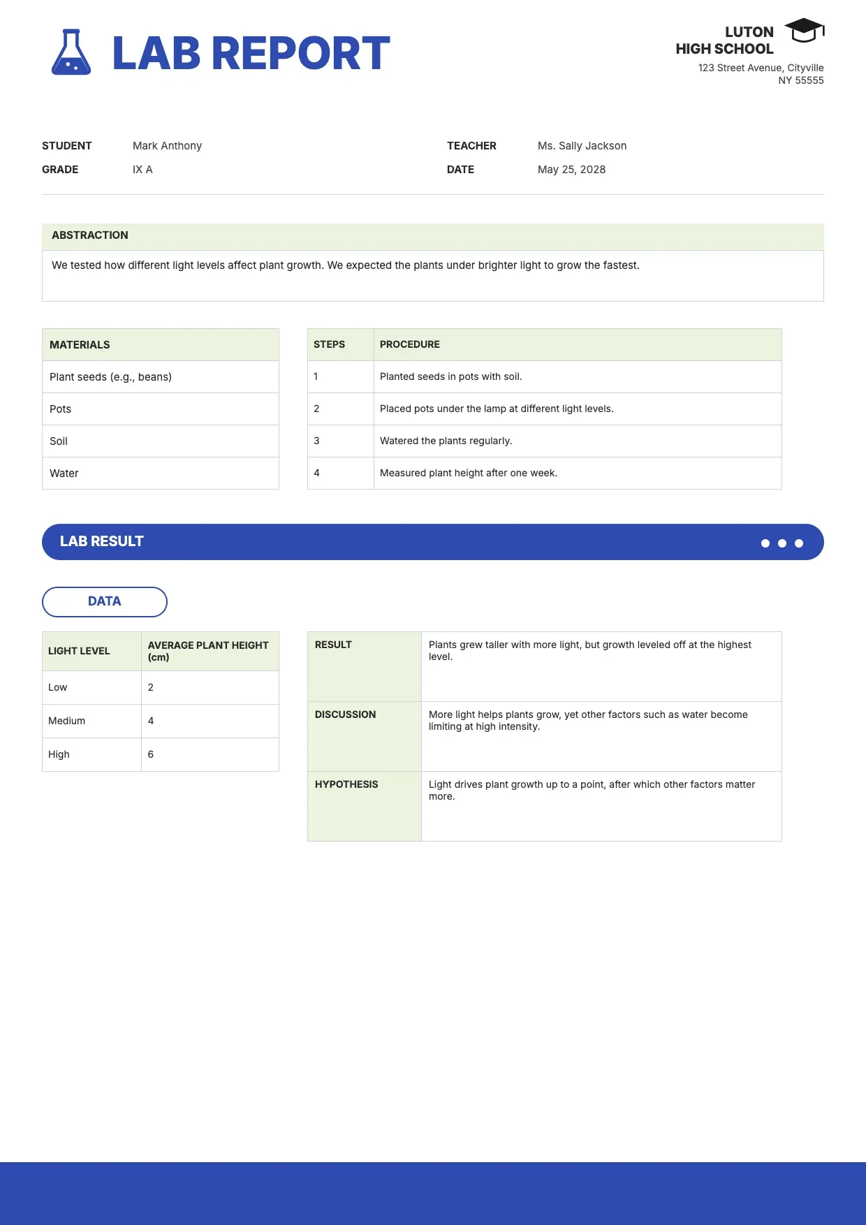 Lab Report Template