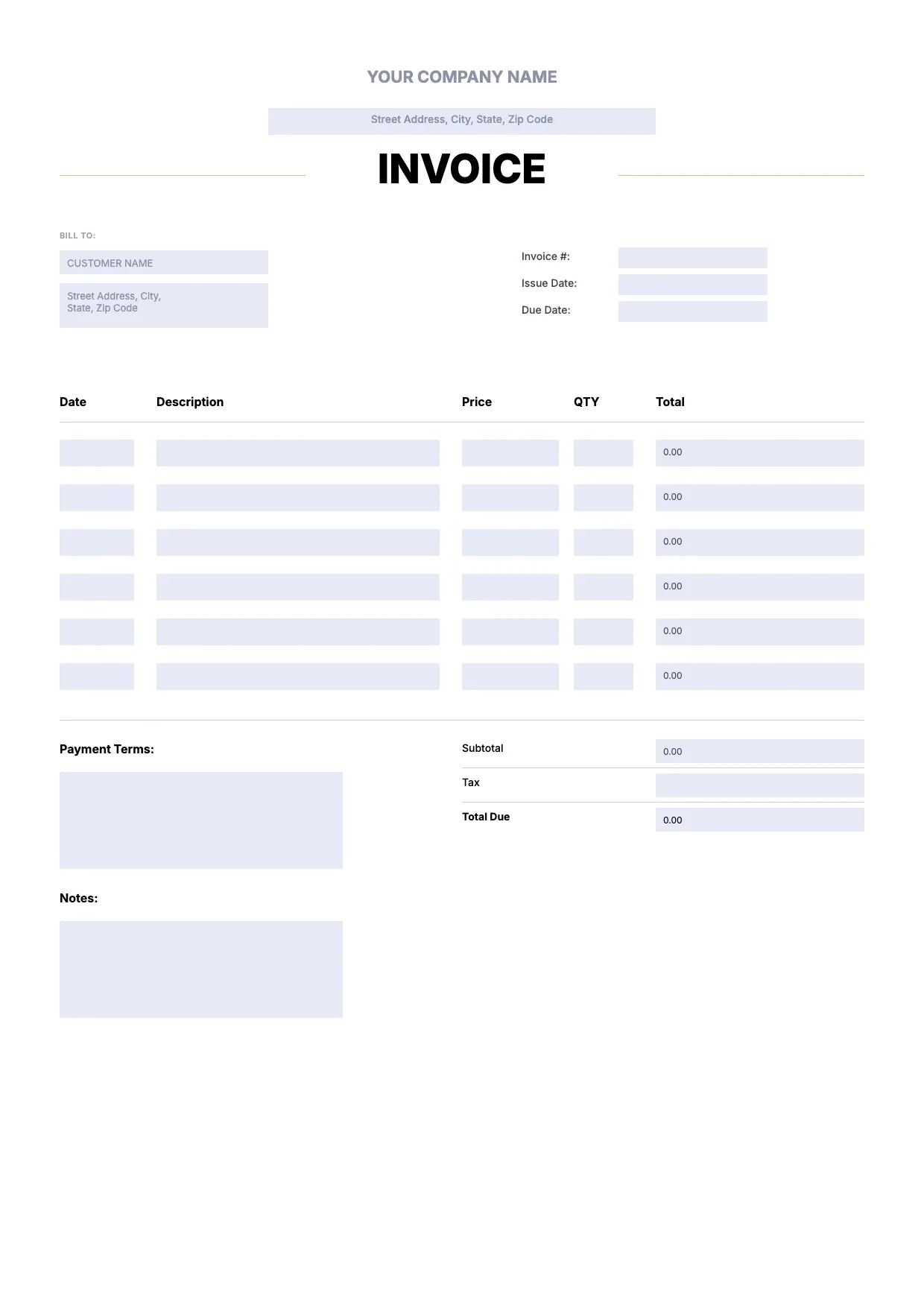 Lawn Care Invoice Template