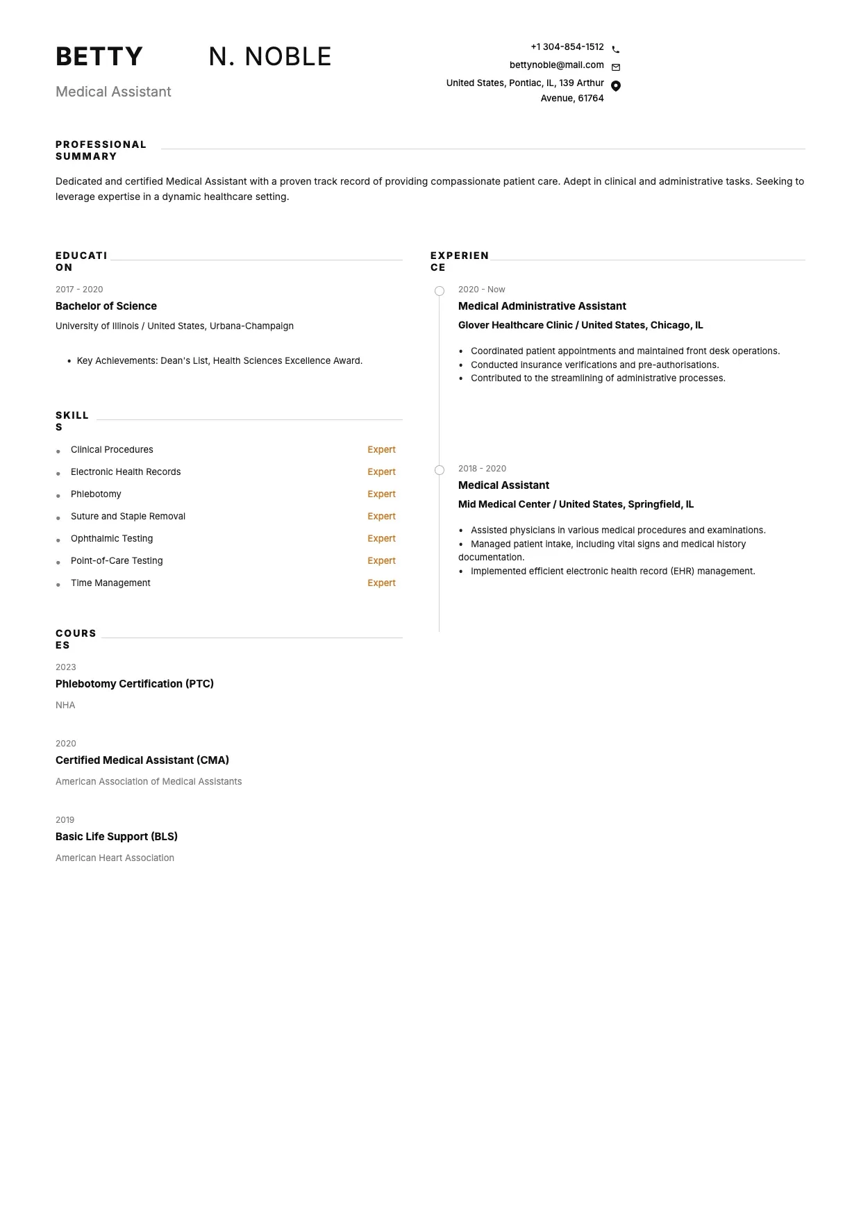 Medical Assistant Resume Template