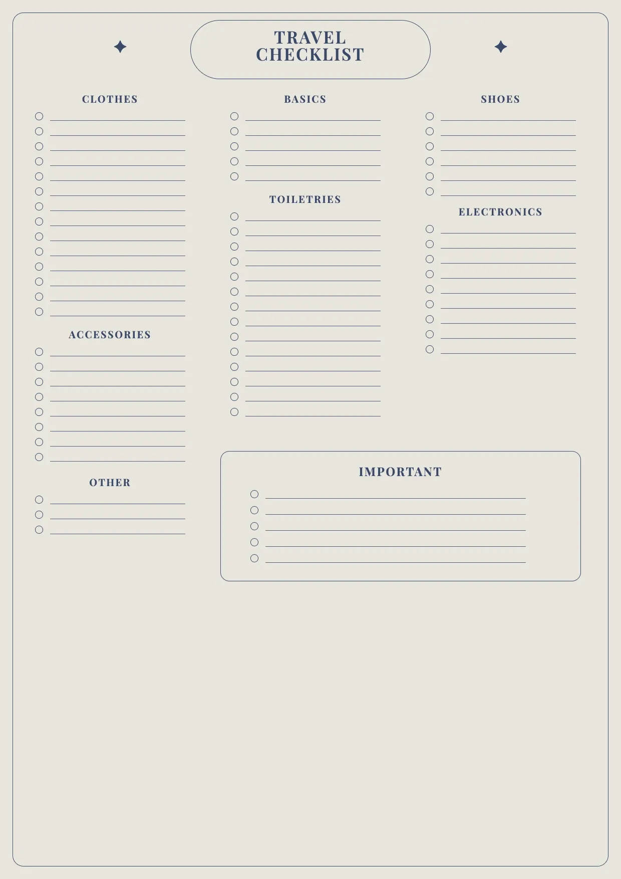 Packing List Template