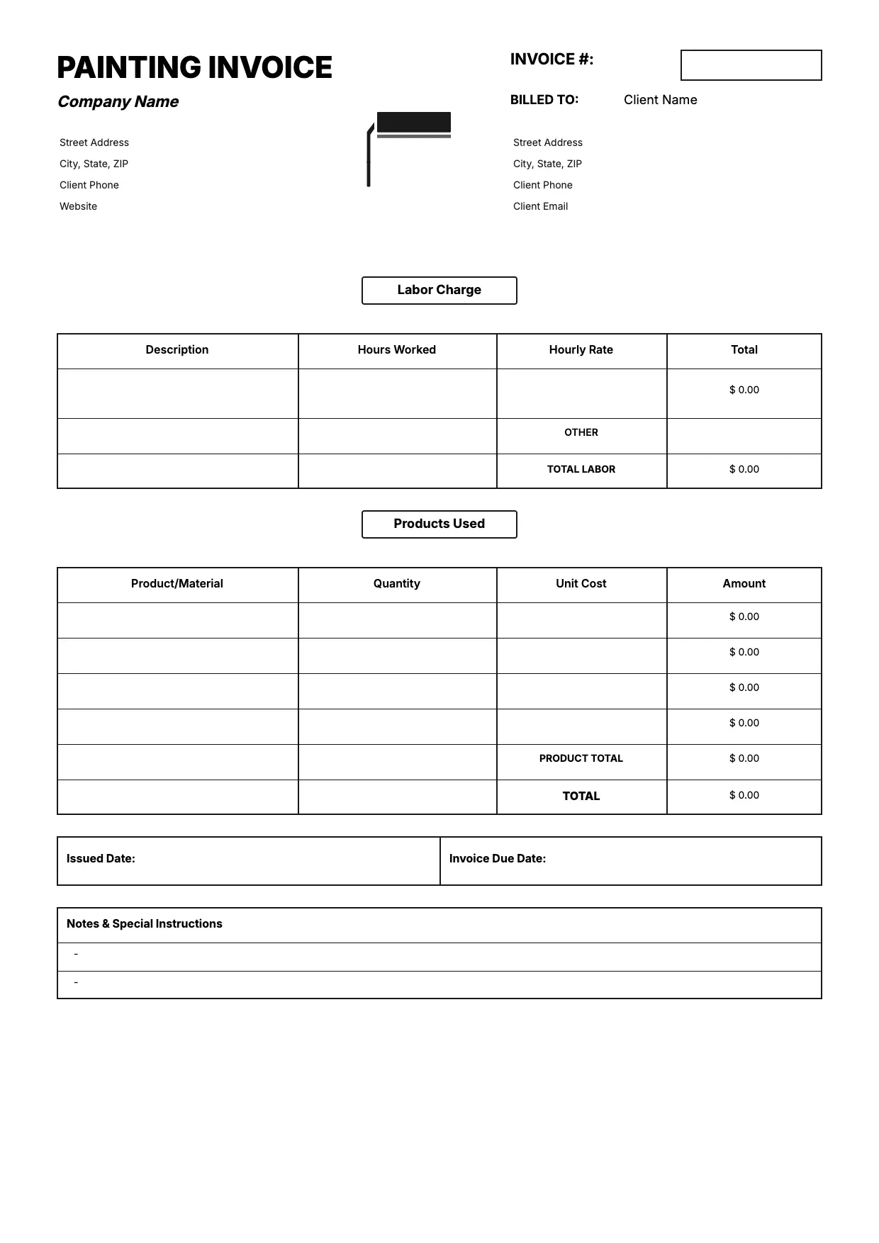 Painting Invoice Template