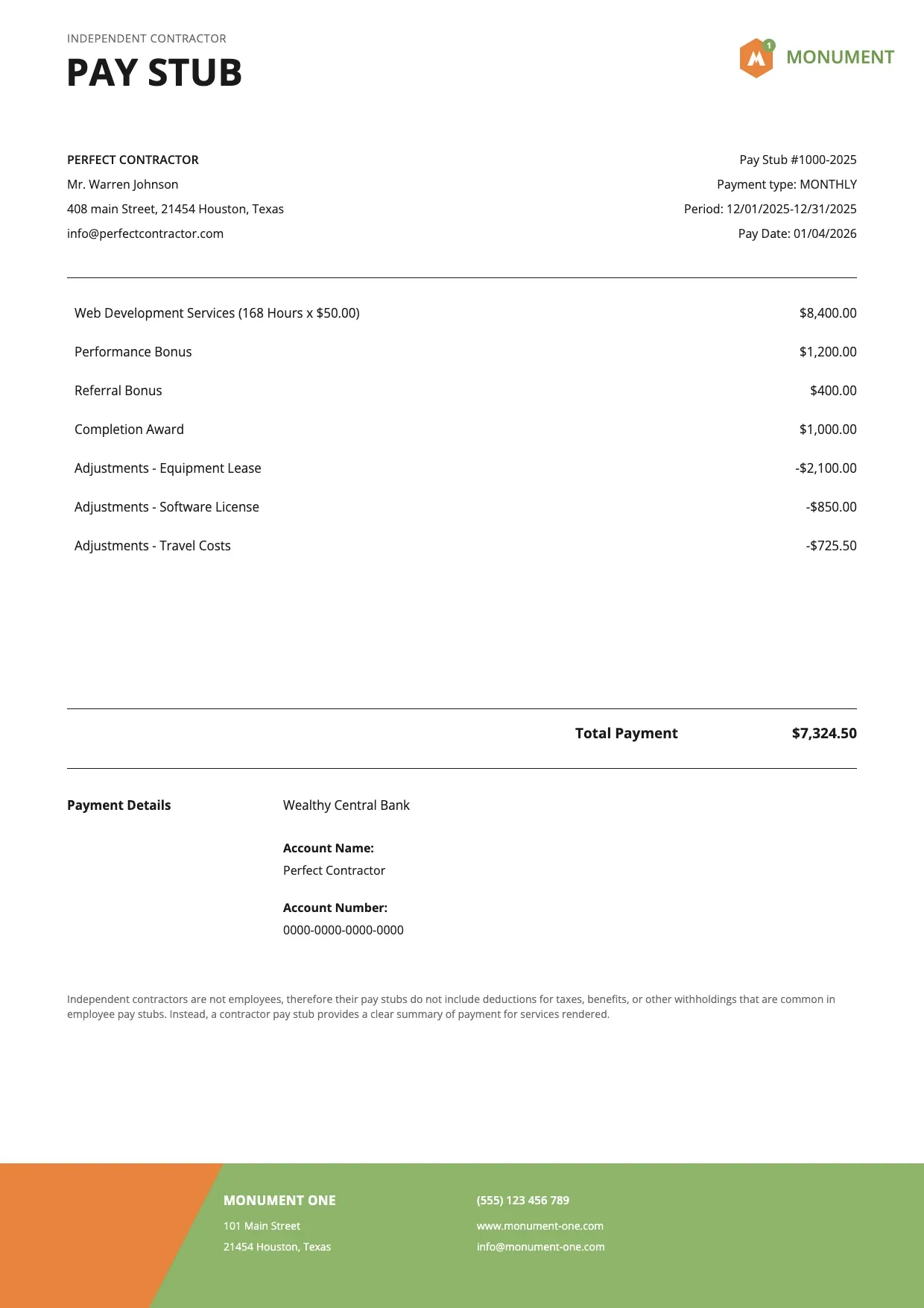 Pay Stub Template