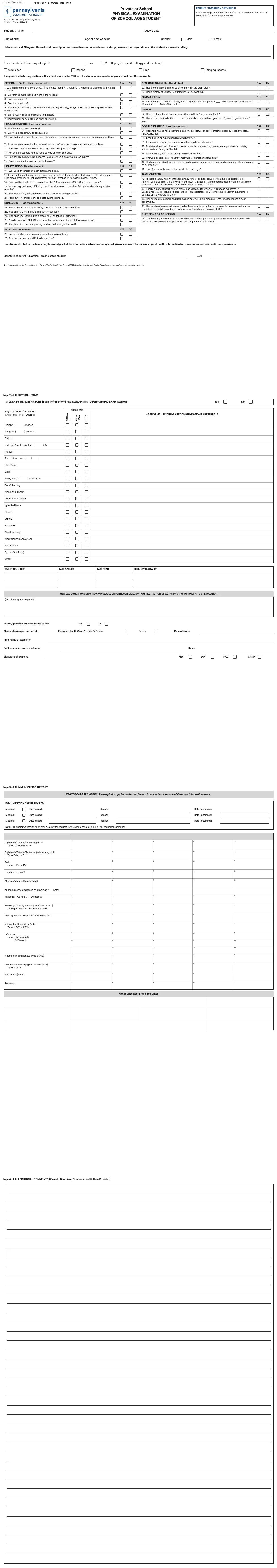Physical Exam Template