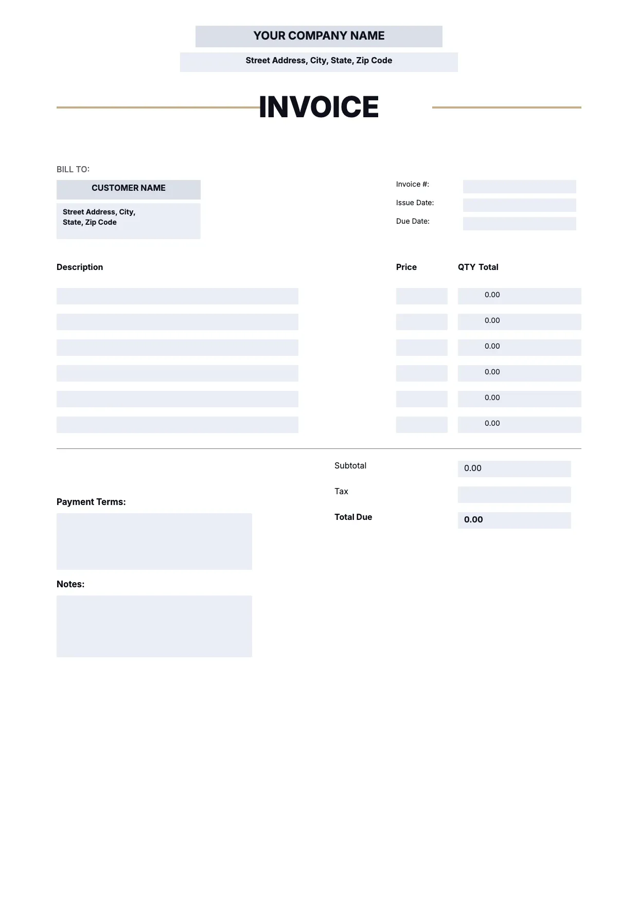 Pressure Washing Invoice Template