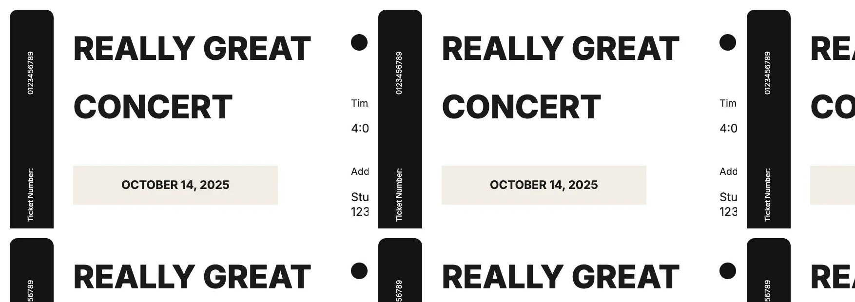 Printable Ticket Template
