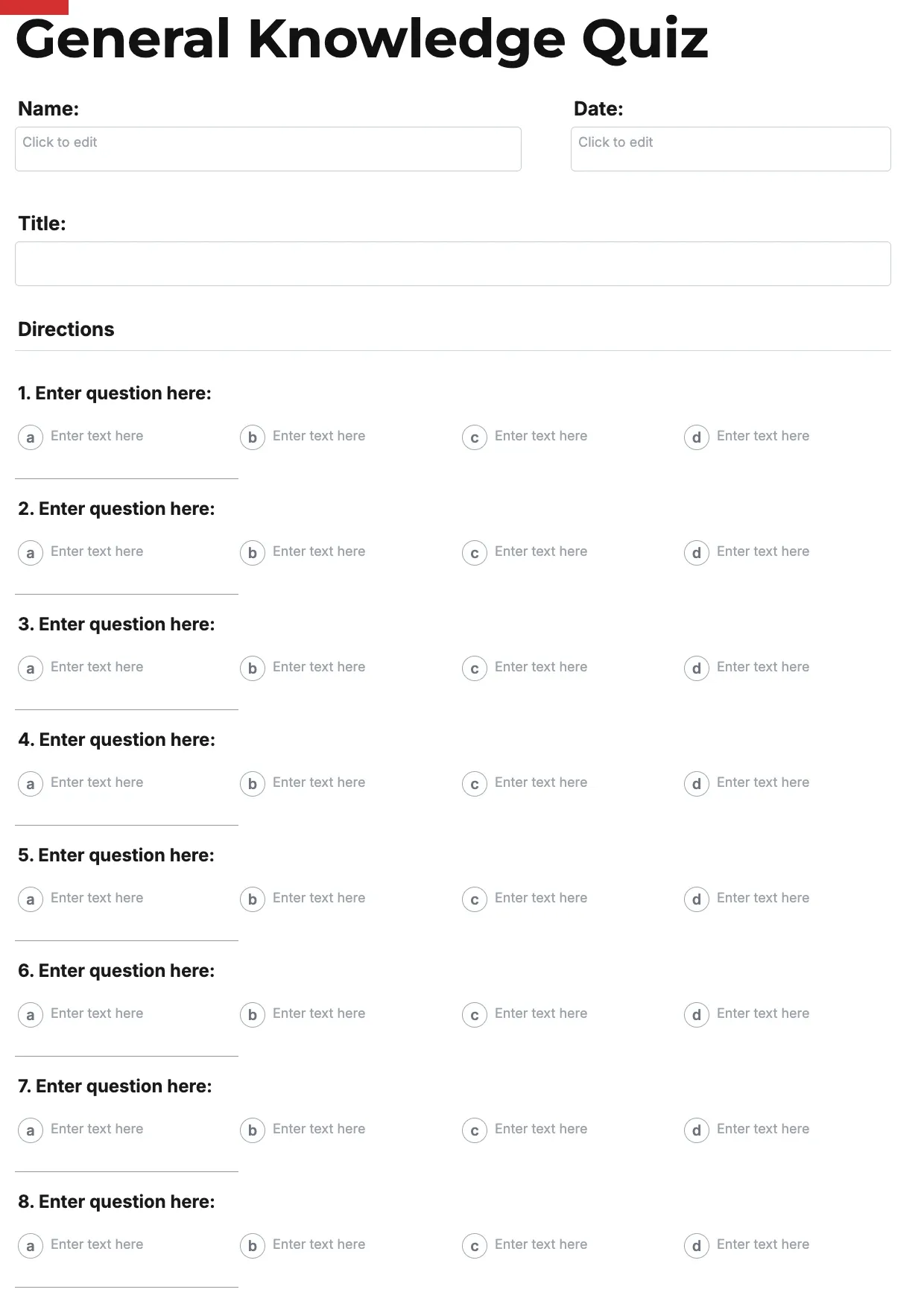 Quiz Template