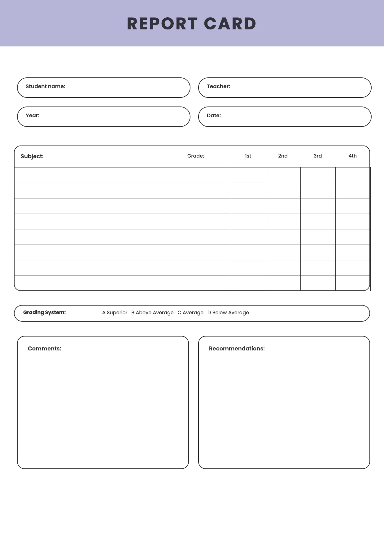 Report Card Template