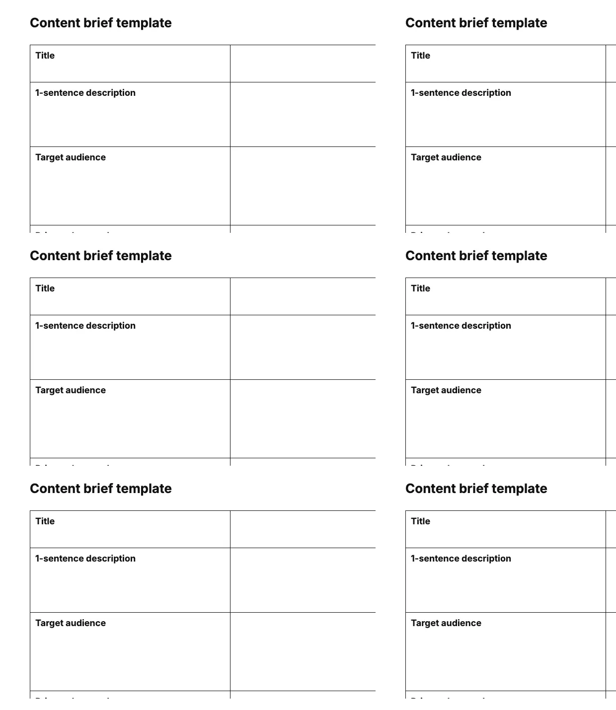 SEO Content Brief Template