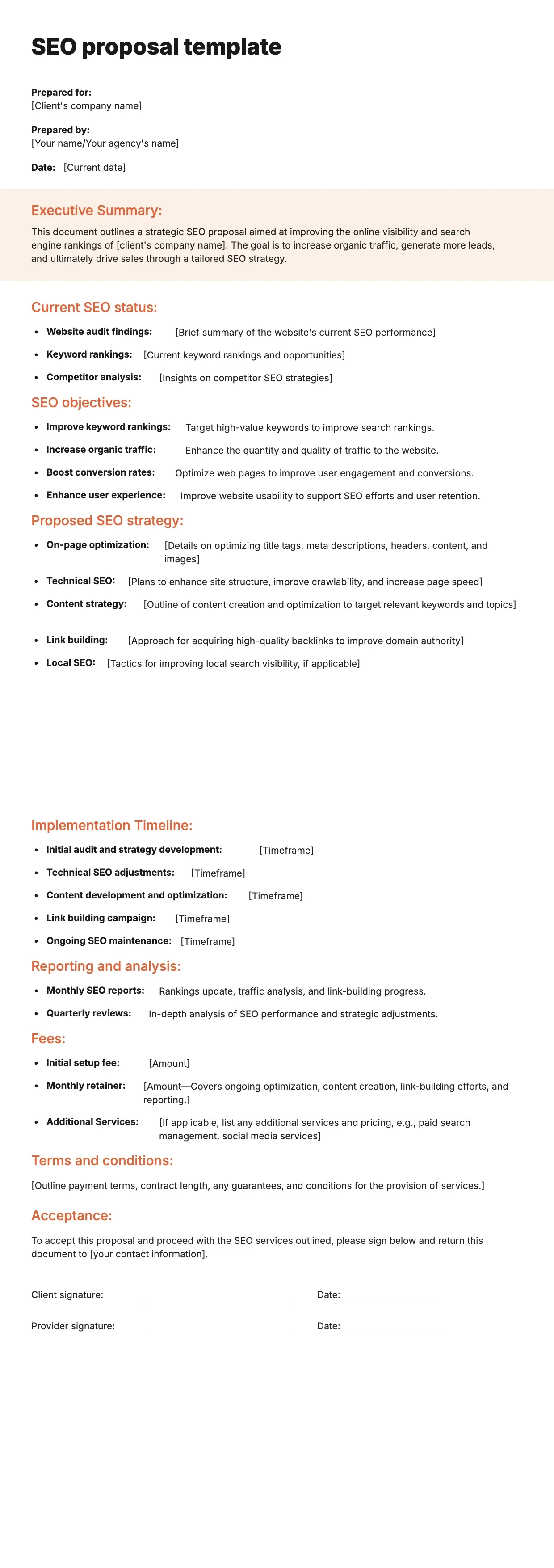 SEO Proposal Template
