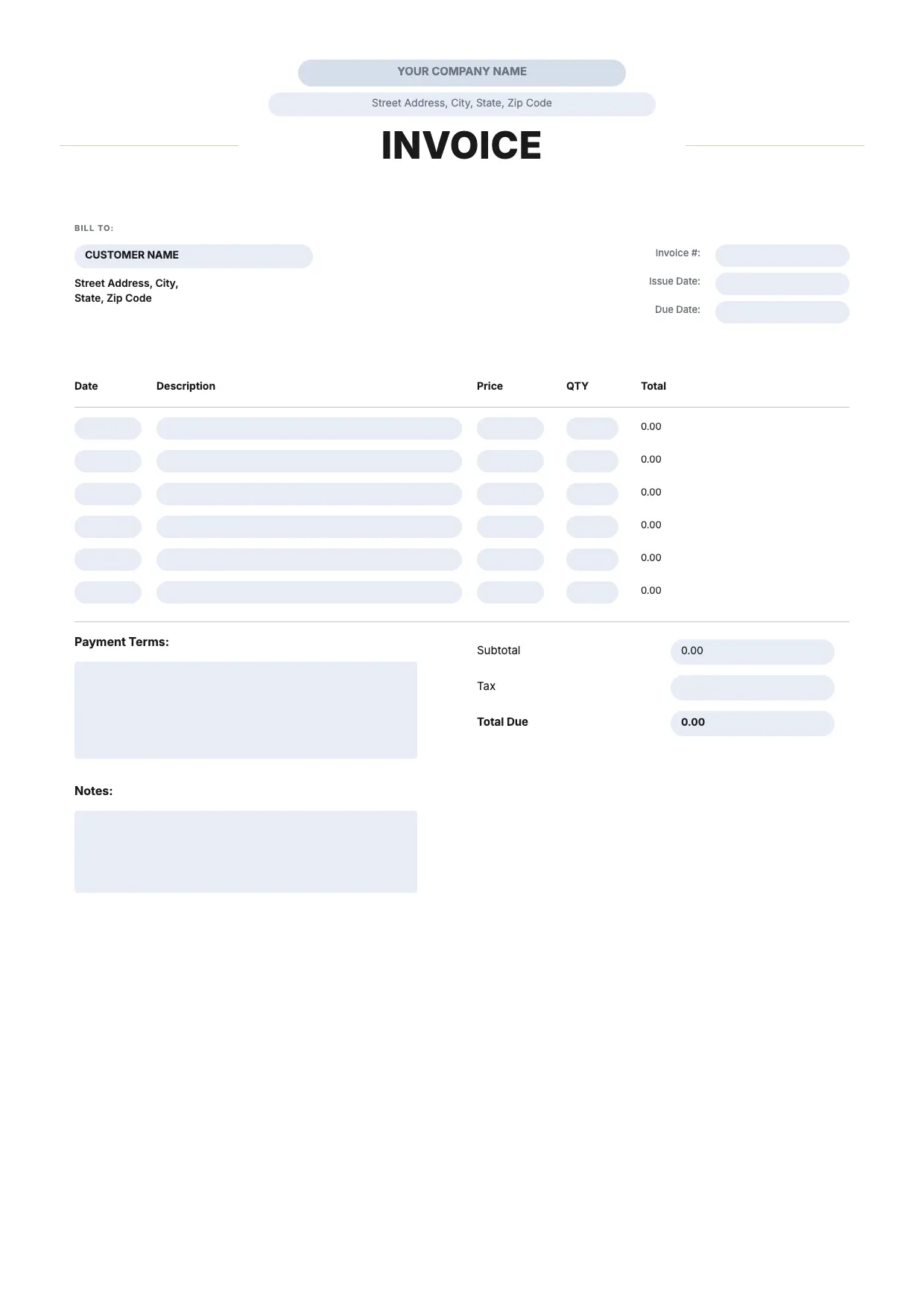 Snow Removal Invoice Template