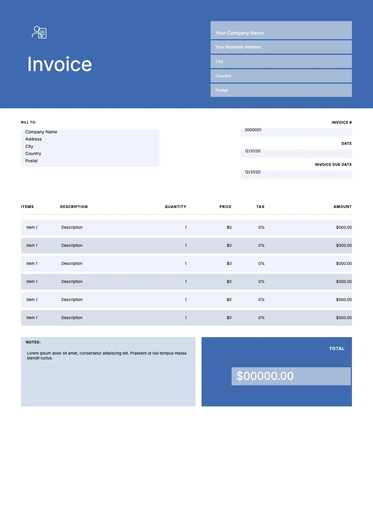 Sole Trader Invoice Template