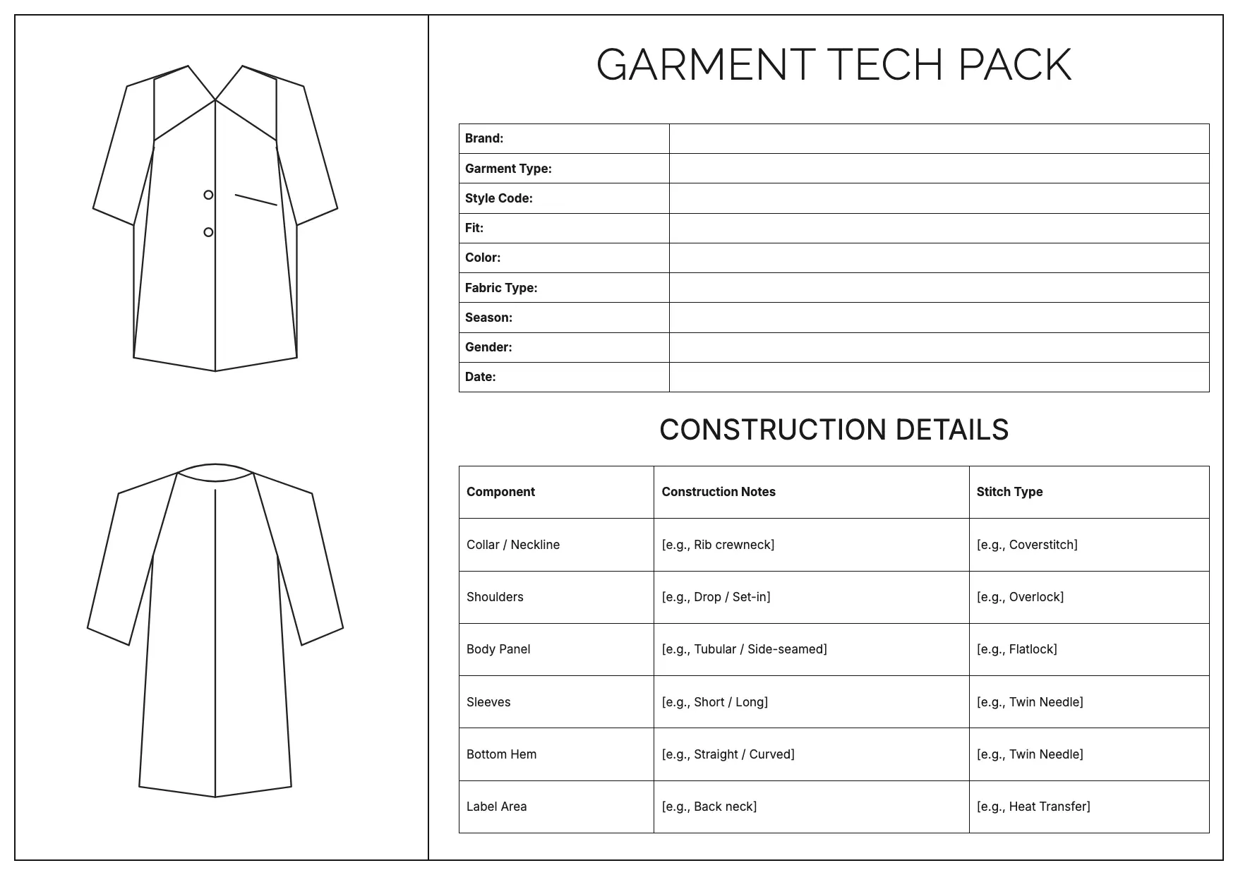 Tech Pack Template