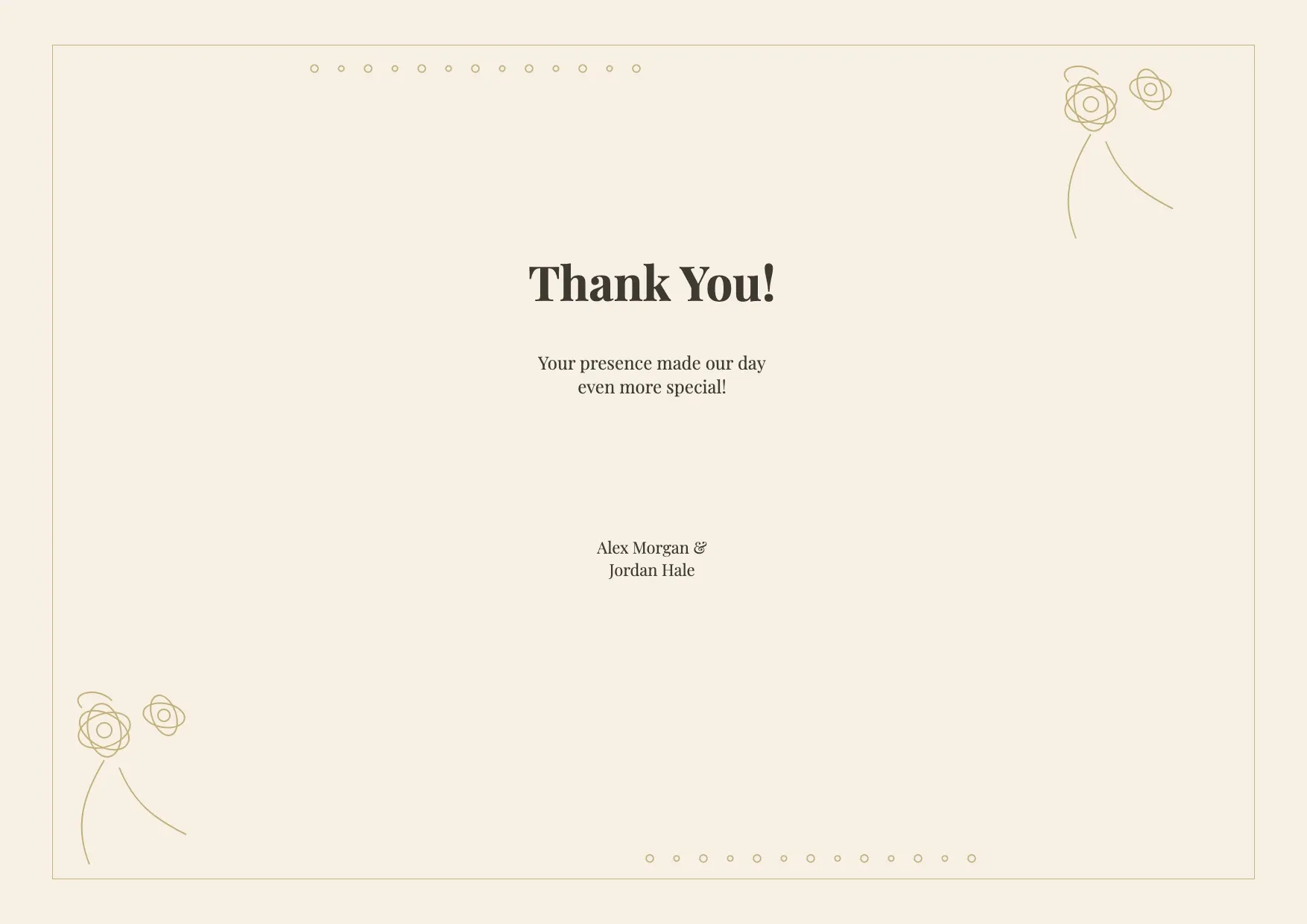 Wedding Thank You Note Template