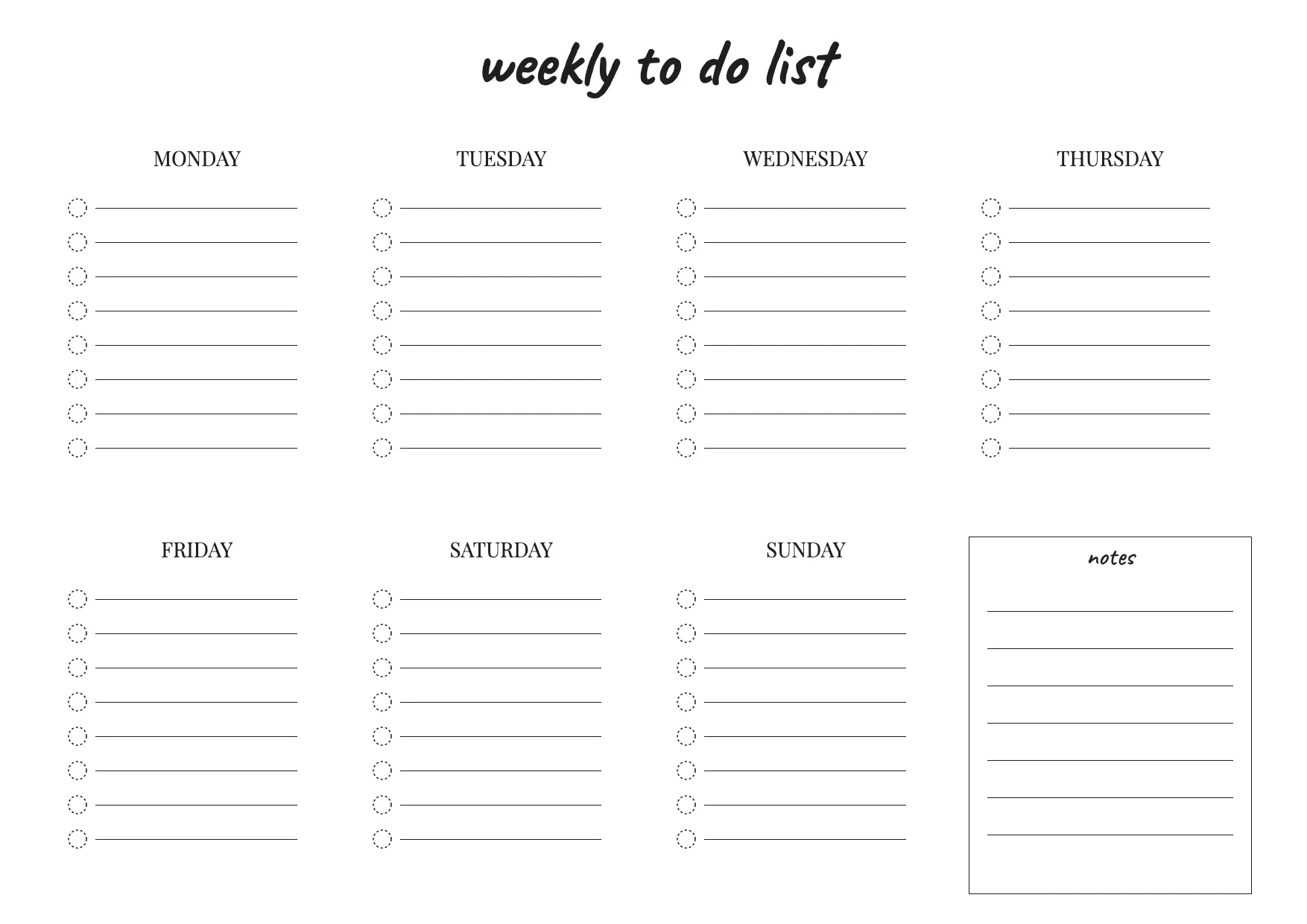 Daily to Do List Template